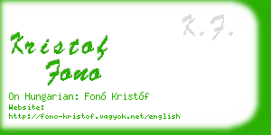 kristof fono business card